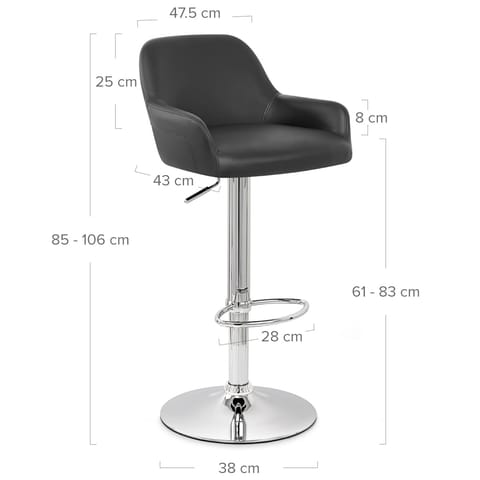 Sassi Bar Stool Black