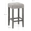 Dove Bar Stool Grey Velvet