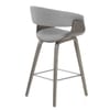 Alexis Wooden Stool Grey Fabric