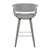 Alexis Wooden Stool Grey Fabric