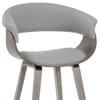 Alexis Wooden Stool Grey Fabric