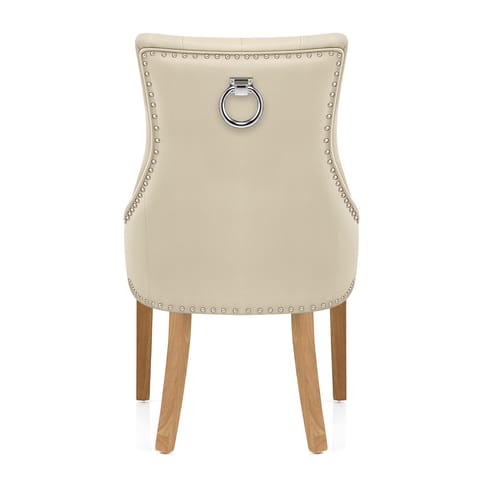 Ascot Oak Dining Chair Cream Leather
