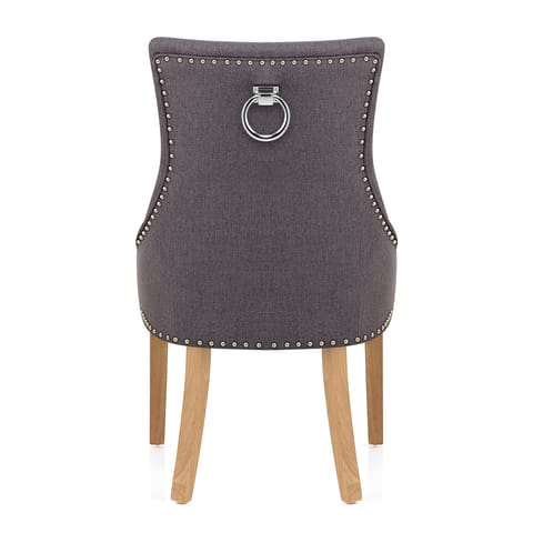 Ascot Oak Dining Chair Charcoal Fabric