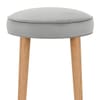 Conrad Oak Stool Grey Velvet