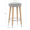 Conrad Oak Stool Grey Velvet