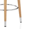 Conrad Oak Stool Grey Velvet