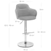 Vista Bar Stool Grey Velvet