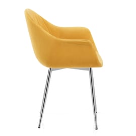 Flare Dining Chair Mustard Velvet