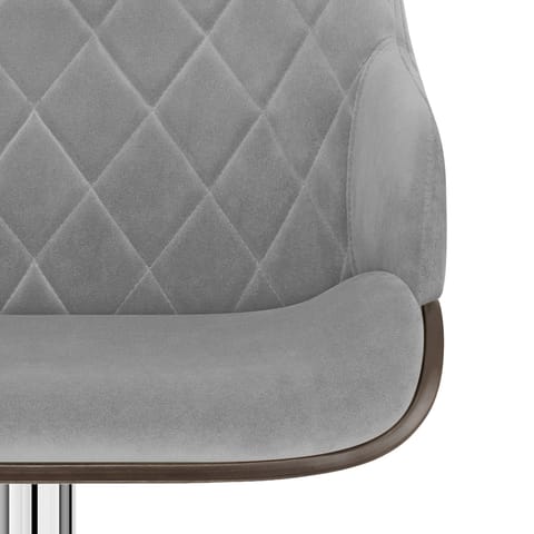 Dakota Bar Stool Grey Velvet