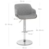 Dakota Bar Stool Grey Velvet