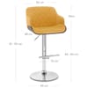 Dakota Bar Stool Mustard Velvet