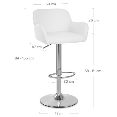 Berlin Brushed Bar Stool White