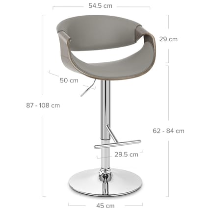 Georgia Stool Grey Dimensions