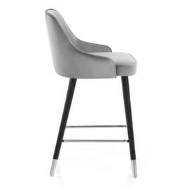 Glam Bar Stool Grey Velvet