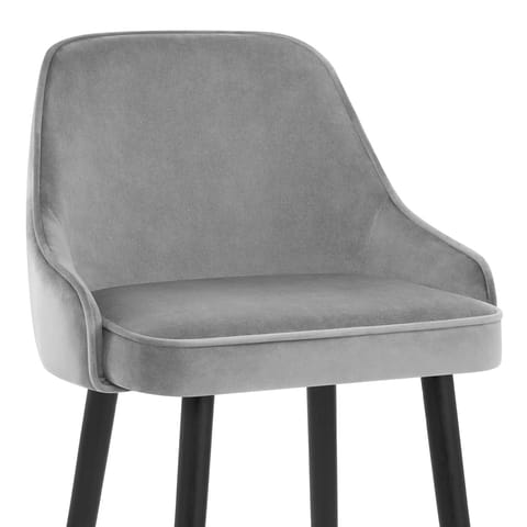 Glam Bar Stool Grey Velvet