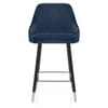 Glam Bar Stool Blue Velvet