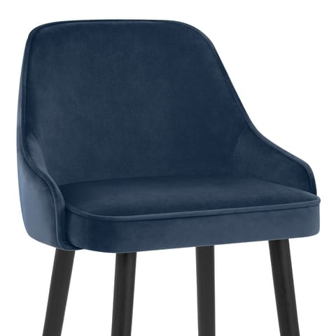 Glam Bar Stool Blue Velvet