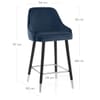 Glam Bar Stool Blue Velvet