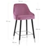 Glam Bar Stool Purple Velvet