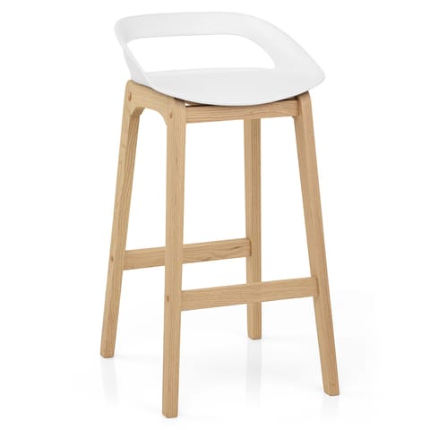 Crew Wooden Bar Stool White