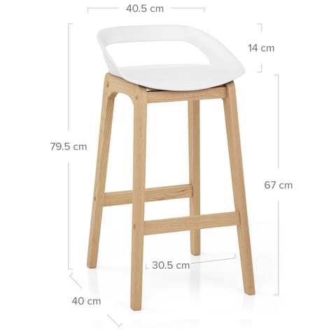 Crew Wooden Bar Stool White