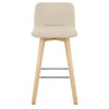 Tide Wooden Stool Beige Fabric