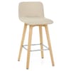 Tide Wooden Stool Beige Fabric