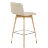 Tide Wooden Stool Beige Fabric