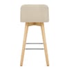 Tide Wooden Stool Beige Fabric