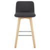 Tide Wooden Stool Black Fabric