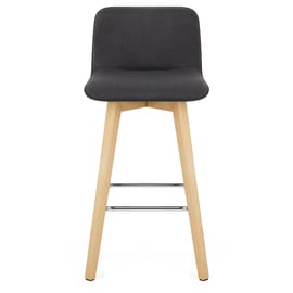 Tide Wooden Stool Black Fabric