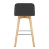 Tide Wooden Stool Black Fabric