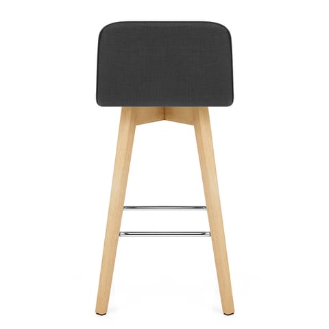 Tide Wooden Stool Black Fabric