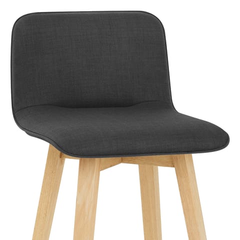 Tide Wooden Stool Black Fabric