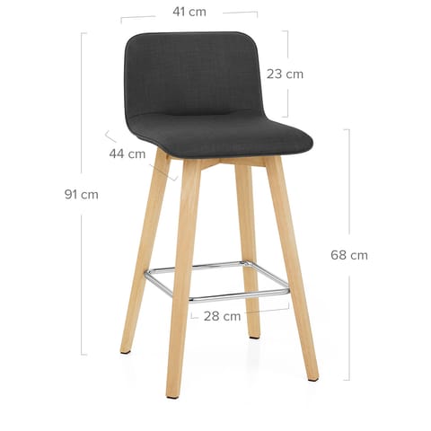 Tide Wooden Stool Black Fabric