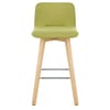 Tide Wooden Stool Green Fabric