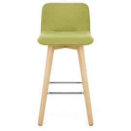 Tide Wooden Stool Green Fabric