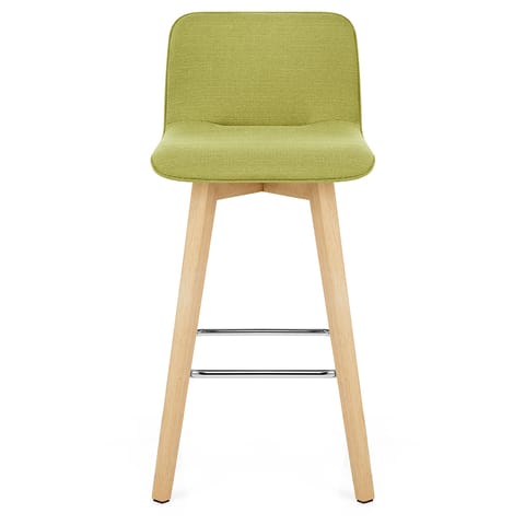 Tide Wooden Stool Green Fabric
