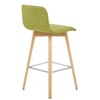 Tide Wooden Stool Green Fabric