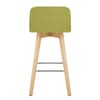 Tide Wooden Stool Green Fabric