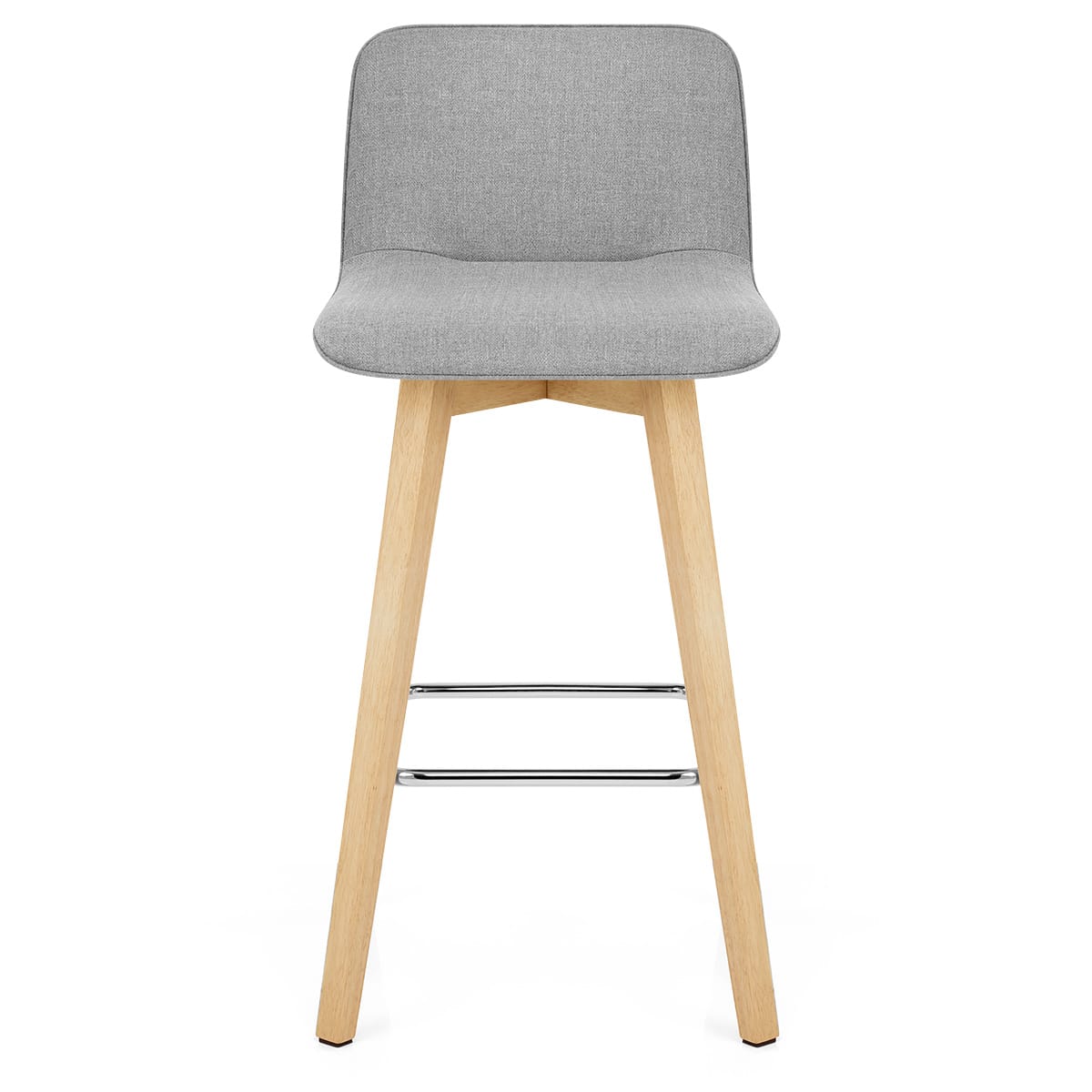 Tide Wooden Stool Grey Fabric