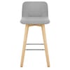 Tide Wooden Stool Grey Fabric