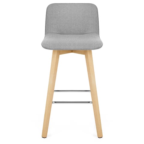 Tide Wooden Stool Grey Fabric