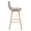 Tide Wooden Stool Grey Fabric