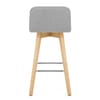 Tide Wooden Stool Grey Fabric