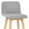 Tide Wooden Stool Grey Fabric