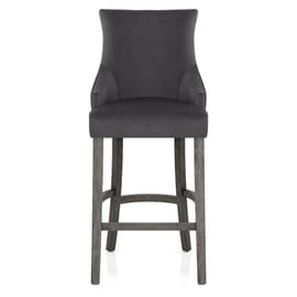 Richmond Grey Oak Stool Charcoal Fabric