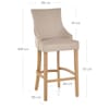 Richmond Oak Bar Stool Beige Fabric