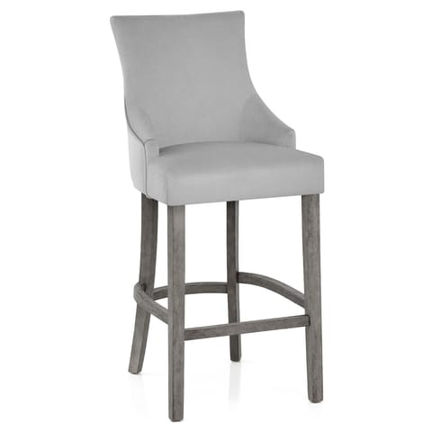 Richmond Grey Oak Stool Grey Fabric