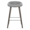 Epic Wooden Stool Grey Velvet